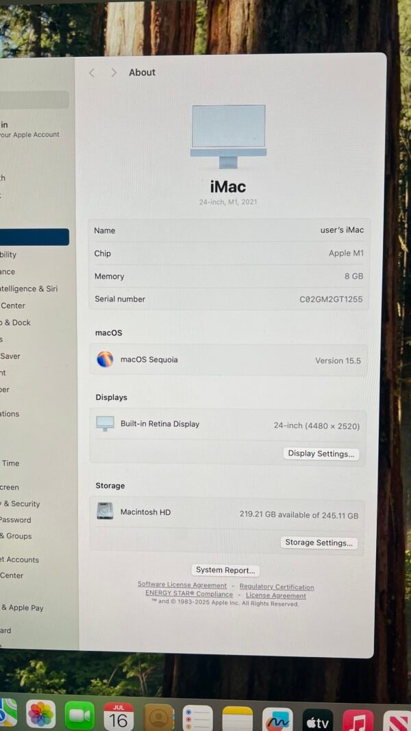 iMac 24-inch M1 (2-ports, 2021) Blue - Excellent Condition - Image 4